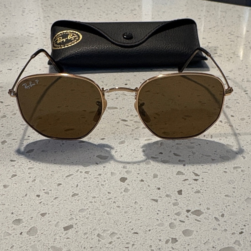 Ray-Ban Hexagonal Gold Sunglasses